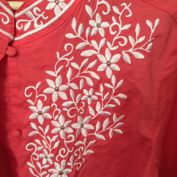 Talbots cotton embroidered top - Picture 3 of 6